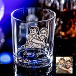 Personalisiertes Whiskyglas mit Familienfoto für Vater Ehemann Freunde zum Geburtstag Vatertag Weihnachten