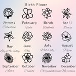 Personalized Engraved Bow Birth Flower Bouquet Sterling Silver Ring with Double Birthstones Birthday Mother's Day Gift for Women