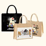 Personalisierte niedlichen Geist Krankenschwester Verband Kürbis Doodle Brief große Kapazität Jute Tote Tasche mit Namen lustig Halloween Geschenk für Krankenschwester