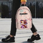 Personalized Halloween Highland Cow Pumpkin Design Waterproof Kid School Backpack with Name Halloween Fall Back to School Gift for Boys Girls
