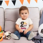 Personalizado gótico calavera de azúcar 100% algodón bebé body niños camiseta con nombre y año Día de los Muertos Halloween regalo para niños niñas