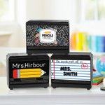 Personalisierter Namen-Pencil-Dispenser im Bleistift Notizbuch Kompositionsbuch Design Wertschätzung Lehrertag Geschenk für Lehrenden