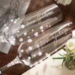 Personalisierte 2er Champagnergläser mit Gravierten Namen 222 ml Kristall-Champagnerkelche mit Perlen Schleifen Hochzeit Oktoberfest Geschenk für Paar