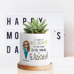 Personalisierte Es braucht ein großes Herz zu helfen, kleine Köpfe zu formen Pflanzgefäß mit Drainage zurück zur Schule Geschenk für Lehrer