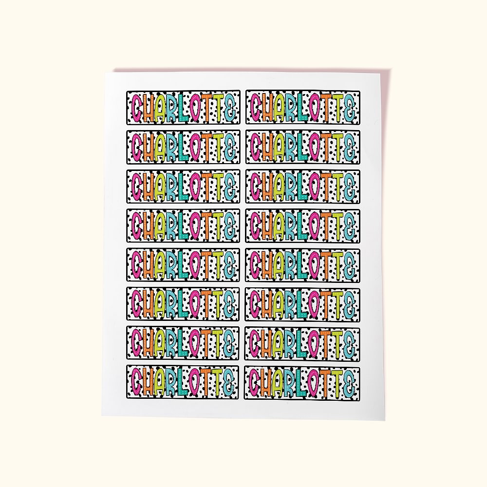 Personnalisé Dalmatian Dots Autocollant Nom Back to School Appreciation Gift for Boy Girl Teacher (Cadeau d'appréciation pour la rentrée scolaire)