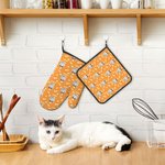 Henkilökohtainen Söpö Koira Kissa Photo Oven Mitts Pot Holder leivonta asettaa nimi keittiö syntymäpäivälahja leivonta ystäville
