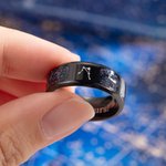 Personalised Orion Nebula Galaxy Constellation Ring Set of 2 with Engraved Text Engagement Wedding Valentine's Day Anniversary Gift for Couple