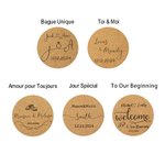 Dessous de Verre en Liège Personnalisé avec Noms Initiales et Date Lot de 10 Sous-Verres Réutilisables Cadeau Mariage Bridal Shower pour Jeunes Mariés