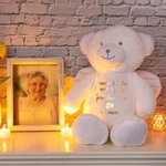Personalised Handpicked for Earth By My Loved One Teddy Bear Plush Toy with Glitter Text  Angel Wings Pregnancy Keepsake Memorial Gift for Baby Kids