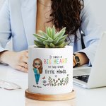 Personalisierte Es braucht ein großes Herz zu helfen, kleine Köpfe zu formen Pflanzgefäß mit Drainage zurück zur Schule Geschenk für Lehrer