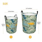 Personalized Cute Dinosaur Waterproof Laundry Storage Basket with Name Large Capacity Organizer for Toys Books Birthday Gift for Kids