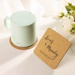 Dessous de Verre en Liège Personnalisé avec Noms Initiales et Date Lot de 10 Sous-Verres Réutilisables Cadeau Mariage Bridal Shower pour Jeunes Mariés