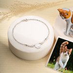 Bracciale personalizzato con zampa d'animale e ali d'angelo con nome inciso Regalo di memoria per gli amanti degli animali domestici