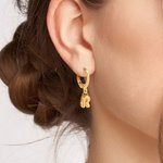 Personalized Mini 3D Bubble Initial Letter Dangle Huggie Earrings Minimalist Jewellery Birthday Anniversary Gift for Women Girls