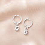 Personalized Mini 3D Bubble Initial Letter Dangle Huggie Earrings Minimalist Jewellery Birthday Anniversary Gift for Women Girls