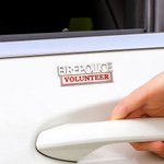 Insignia adhesiva personalizada para coche de bombero con texto Resistente a la intemperie Accesorios de coche Regalo para bombero