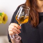 Personalised Engraved Birth Flower Wine Glasses Zodiac Sign Slate Coaster with Name and Date Birthday Anniversary Gift for Family Friend