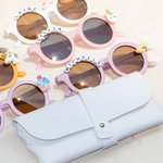 Personalized Multicolor Cute Floral Outdoor Beach Sunglasses Eyewear with Name and Accessory Birthday Children's Day Gift for Kids