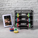 Personalized Removable Mini Barbells Weightlifting Tracking Board with Text Home Gym Gift for Coach Fitness Lover