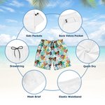 Personalized Funny Colourful Pet Face Photo Hawaiian Swim Trunk Beach Party Favor Travel Gift for Men Dog Cat Pet Lover