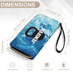 Personalized Cartoon Fitness Girl Design Women Clutch Handbag Wallet with Multi-compartment and Name Gym Workout Birthday Gift for Sports Lovers