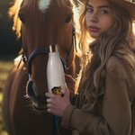 Bouteille d'Eau Personnalisée avec Nom de Cheval Gobelet 500ml Cadeau d'Anniversaire pour Amoureux des Chevaux