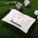 Personalized Golf 19th Hole Name Makeup Bag with Wristband Golf Accessories Gift for Women Golfer