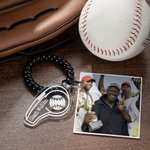 Personalisierte Fußball Basketball Volleyball Herz Design klar Acryl Pfeife Schlüsselanhänger mit Spirale Armband Anerkennung Sport Geschenk für PE Co