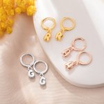 Personalized Mini 3D Bubble Initial Letter Dangle Huggie Earrings Minimalist Jewellery Birthday Anniversary Gift for Women Girls