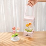 Personalized Handmade Crochet Tulips Potted Plant with Text and Gift Box Desk Decor Birthday Appreciation Gift for Teacher Mother