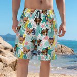 Personalized Funny Colourful Pet Face Photo Hawaiian Swim Trunk Beach Party Favor Travel Gift for Men Dog Cat Pet Lover