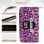 Personalized Cartoon Fitness Girl Design Women Clutch Handbag Wallet with Multi-compartment and Name Gym Workout Birthday Gift for Sports Lovers