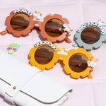 Personalized Multicolor Cute Floral Outdoor Beach Sunglasses Eyewear with Name and Accessory Birthday Children's Day Gift for Kids