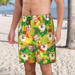 Personalized Funny Colourful Pet Face Photo Hawaiian Swim Trunk Beach Party Favor Travel Gift for Men Dog Cat Pet Lover