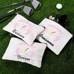 Personalized Golf 19th Hole Name Makeup Bag with Wristband Golf Accessories Gift for Women Golfer