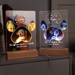 Veilleuse LED personnalisée avec socle en bois pour animaux de compagnie Cadeau de sympathie pour les amoureux des chats, des chiens et des animaux de