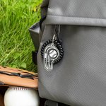 Personalisierte Fußball Basketball Volleyball Herz Design klar Acryl Pfeife Schlüsselanhänger mit Spirale Armband Anerkennung Sport Geschenk für PE Co