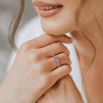 Personalized Dainty Birthstone Flower Cluster Ring with Zircon Minimalist Jewellery Birthday Anniversary Gift for Women