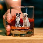 La vida sería aburrida sin mí 10oz Old Fashioned Whisky Rocks Glass personalizado con foto y nombre Regalo de cumpleaños para los amantes del perro gato