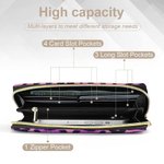 Personalized Cartoon Fitness Girl Design Women Clutch Handbag Wallet with Multi-compartment and Name Gym Workout Birthday Gift for Sports Lovers