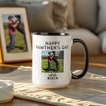 Tazza personalizzata Happy Pawther's Day con nome e foto dell'animale domestico Regalo di compleanno per la festa del papà per uomini