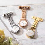 Personalised Medical Clip on Fob Watch & Ballpoint Pen Set with Engraved Name and Gift Box Thank You Birthday Gift for Nurses Doctors Vets