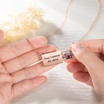 Collier de Plaque Personnalisé avec Texte Gravé et Photo Pendentif de Style Tiroir Cadeau d'Anniversaire pour Femme