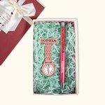 Personalised Medical Clip on Fob Watch & Ballpoint Pen Set with Engraved Name and Gift Box Thank You Birthday Gift for Nurses Doctors Vets