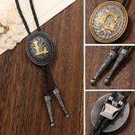 Personalized Vintage Western Bolo Tie with  Initial A-Z Cowboy Accessories Wedding Party Bridal Shower Gift for Bridegroom Best Man