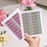 Personalisierte bunte Dalmatiner Dots selbstklebende Namen Aufkleber zurück zu Schule Anerkennung Geschenk für Jungen Mädchen Lehrer