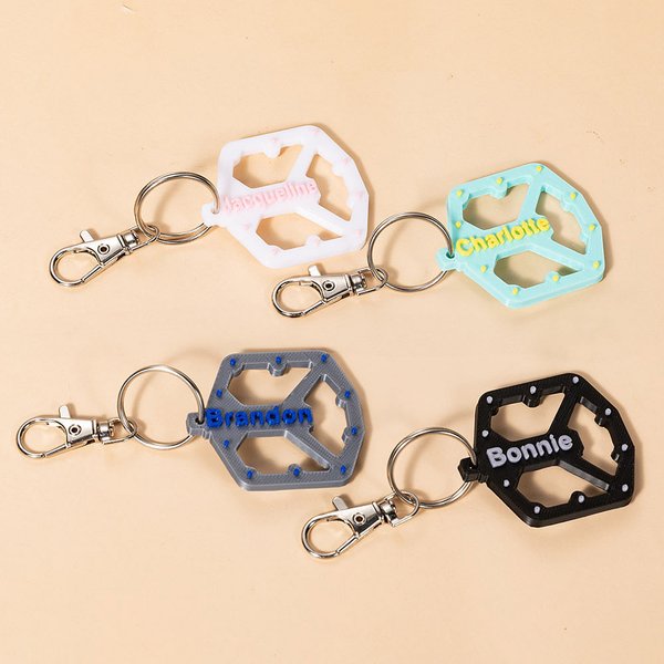 Personalisierte Multicolor Mountainbike Pedal Keychain mit Namen Geburtstag Radfahren Geschenk für Radfahrer