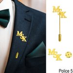 Broche Personnalisée avec Initiales Style Monogramme Cadeau d'Anniversaire Mariage pour Homme