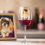 Personalized Hand Painted Pet Portrait Stemless Short Stemmed Wine Glass with Name Home Entertaining Bar Glassware Gift for Cat Dog Pet Lover