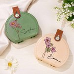 Personalized Vintage Birth Flower Portable Sewing Kit Set Storage Box with Name Birthday Sewing Accessories Gift for Tailor Lover